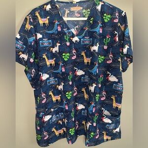 Elite Med Performance Navy Holiday Animal w/llama size XXl